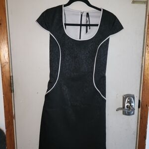 Andrew Marc Black and White Midi Dress